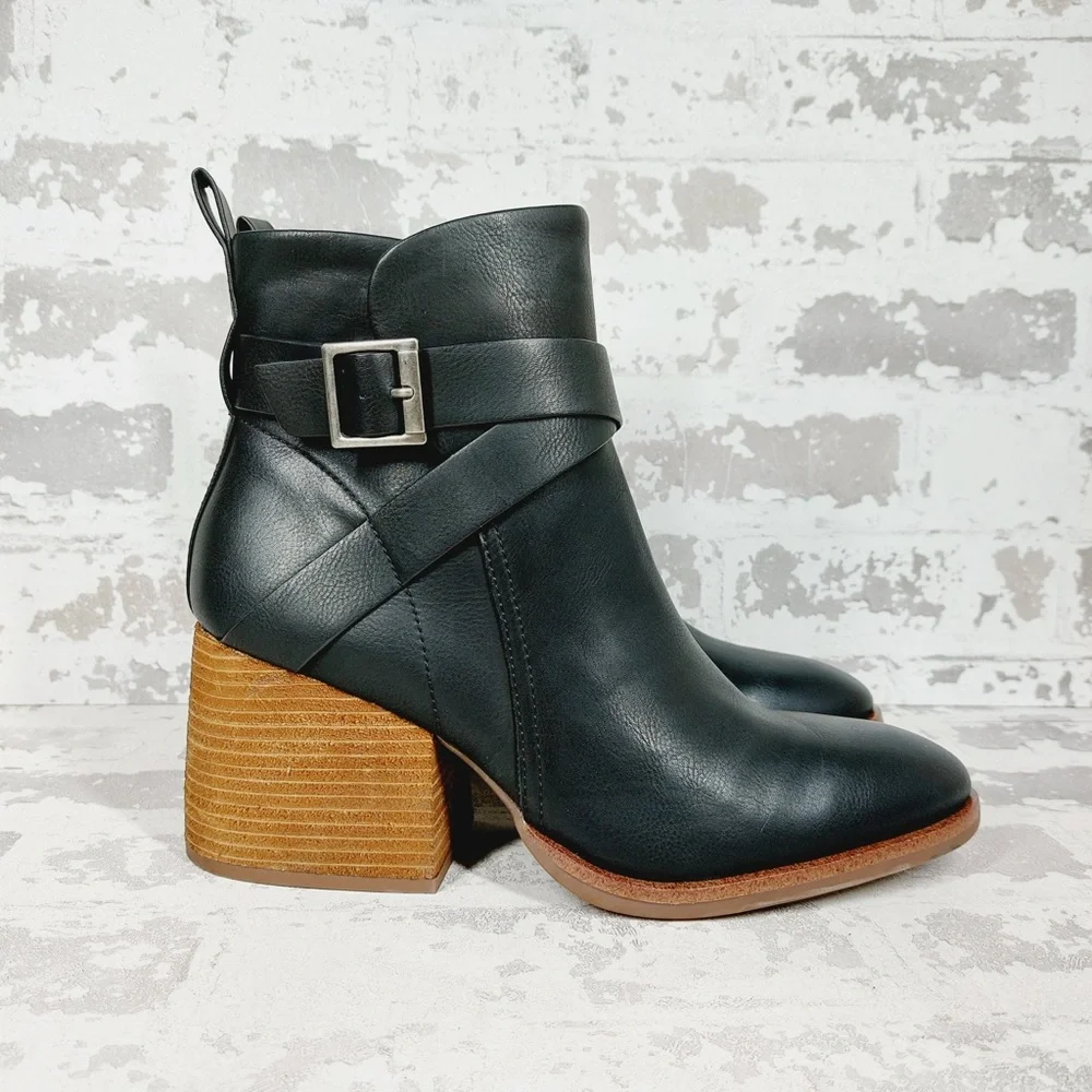 NEW Kork Ease Joelle Black Leather Ankle Boots H787 - Picture 7 of 13